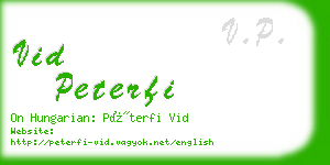 vid peterfi business card